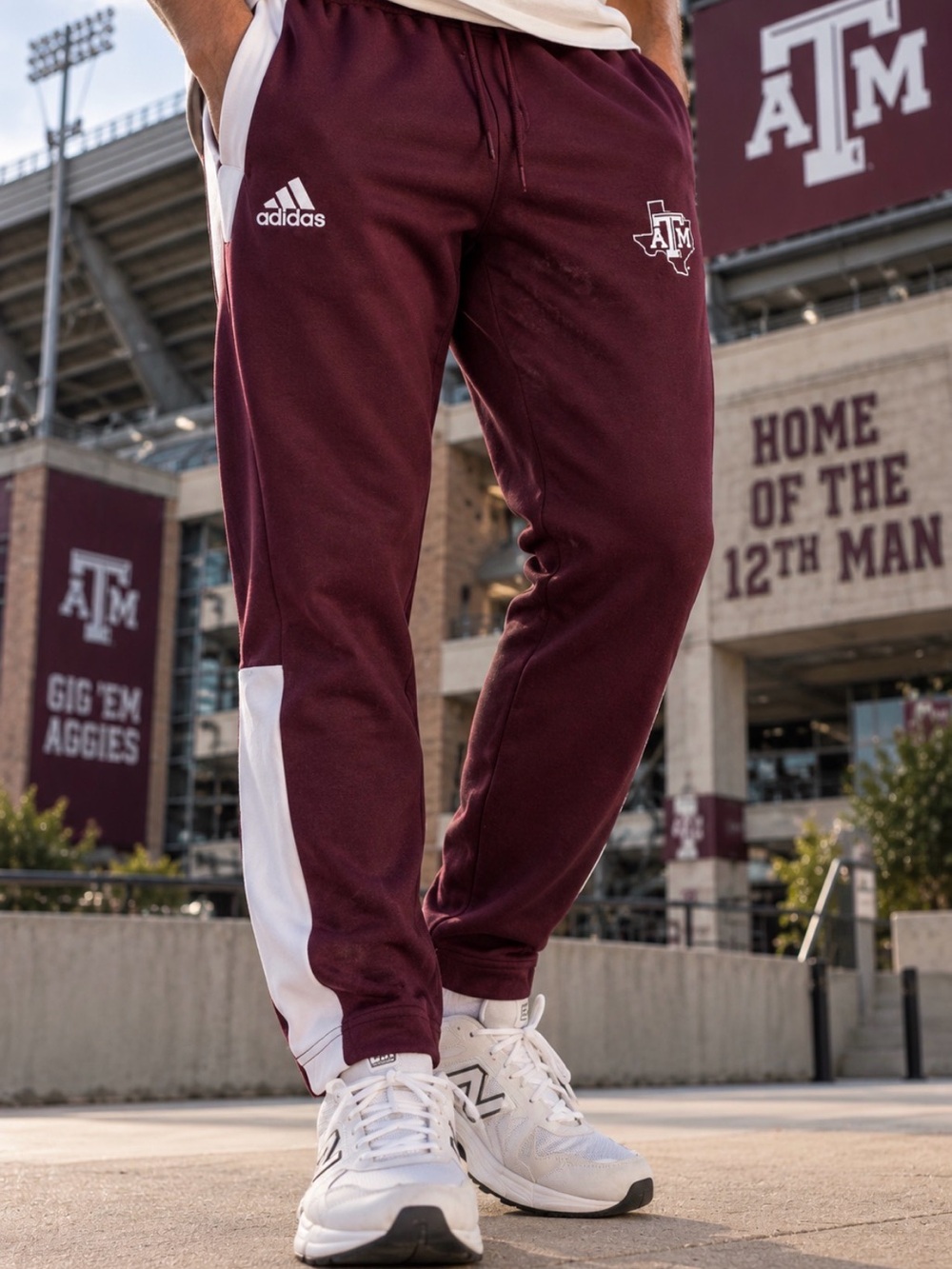 Adidas Texas A&M Aggies Maroon Track Joggers Size M – Officially Licensed
